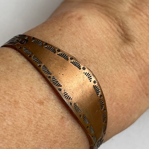 Vintage solid Copper Mexico Indian cuff bracelet