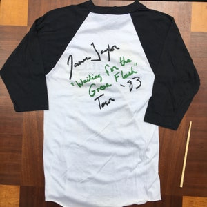 Vintage James Taylor Waiting for the Green Flash Tour &#39;83 Raglan T-Shirt Upstaging Lighting