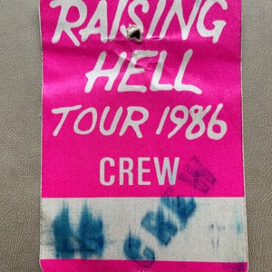 Vintage AC/DC Raising Hell Tour 1986 Crew Pass