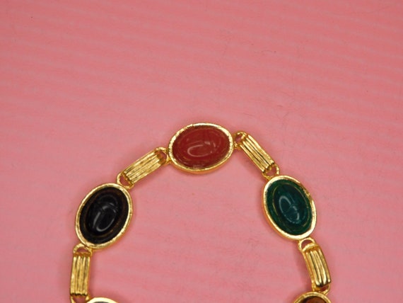 Vintage Gold Colorful Bracelet - image 3