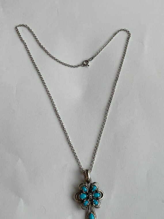 Vintage Carolyn Pollack turquoise necklace sterlin