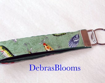 Fishing Lure Fabric Wristlet Keychain, Dad's Gift