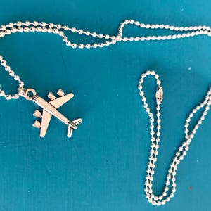 Tiny Airplane Charm Necklace - Jet Plane Jewelry - Flight Jewelry - Traveler Charm Necklace - Gift for Her - Airplane Charm - Pan Am