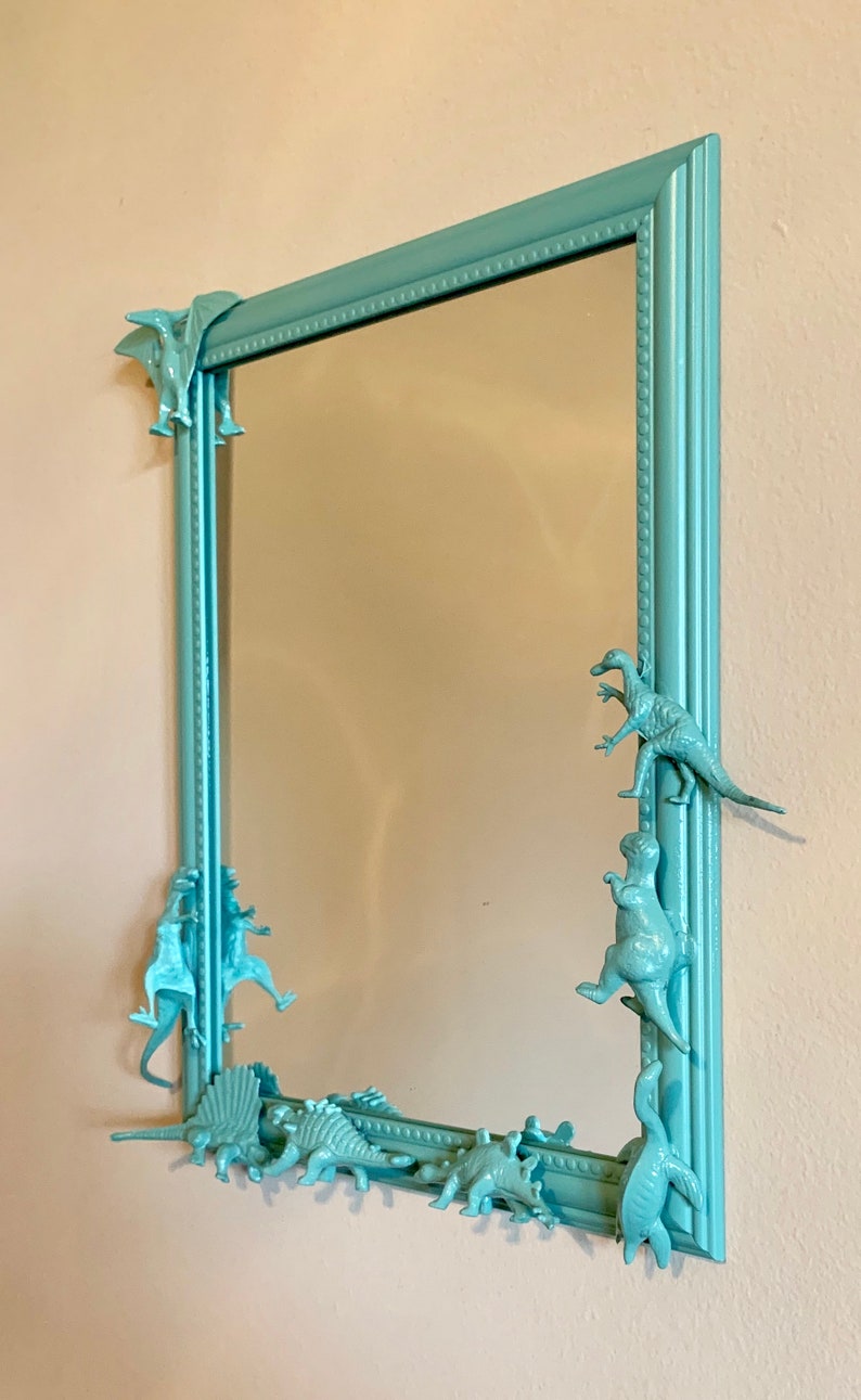 Dinosaur Mirror Upcycled toy Mirrors Childrens room mirror Etsy