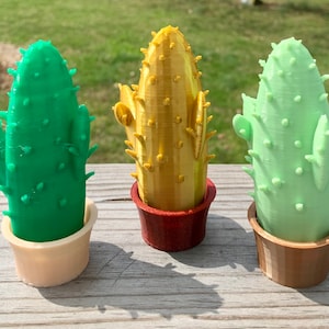 Mix and Match 3D Printed Cactus in Pot - Artificial Cacti Desk Accessory Potted Succulent