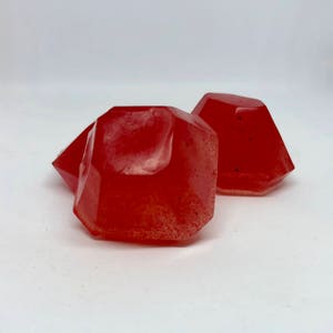 Ruby Red Gem Glycerin Soap Set: Honey Almond Scented Party Favors