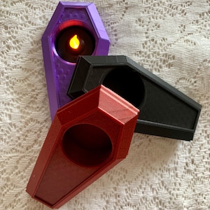 3D Printed Mini Coffin Tea Light Holder: Gothic Decor