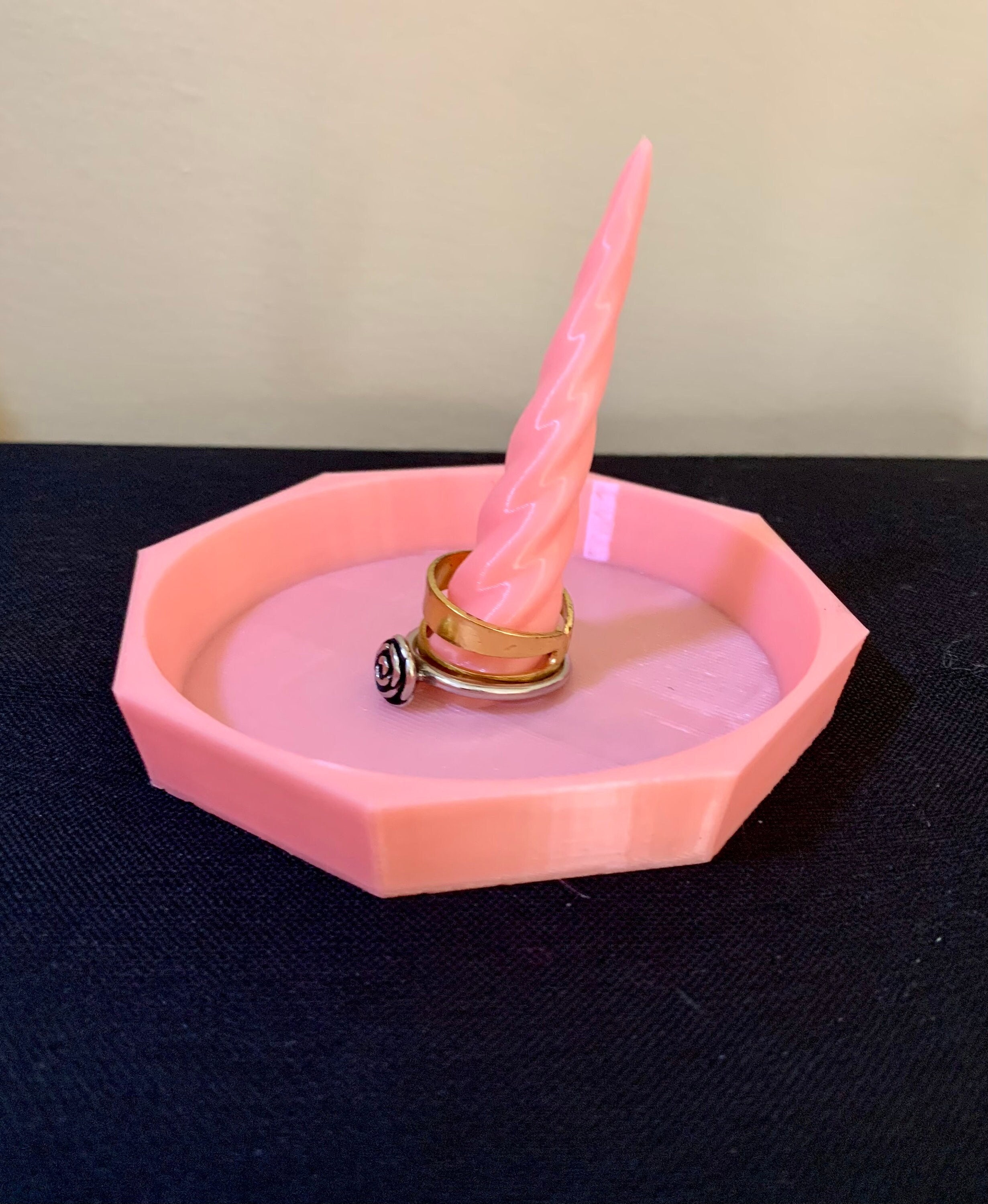 Pink Unicorn Horn 3D Printed Ring Cone Jewelry Dish Horn - Etsy