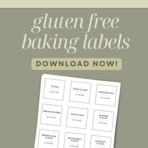 Etiquetas de cocina para productos de repostería sin gluten