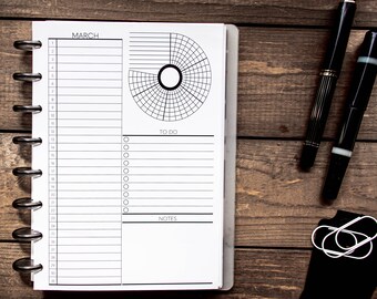 Undated Month at a Glance Calendar - Tracking - Notes - To Do - Perpetual Calendar - B5, Classic HP, A5, Half Letter