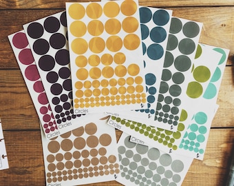 Transparent Large, Medium and Small Circle / Dot Planner Functional Stickers - 1" , 0.75", 0.5", 0.25"