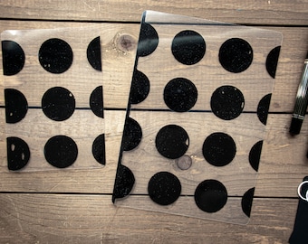 10 mil Foiled Polka Dot - Pencil Writing Board - Glossy - TN/Notebook- A5 Wide, A5, Wide, Standard, B6, Personal, Pocket, A6, Hobo Weeks