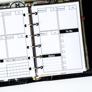 2025 / 2026 Week on 2 Pages with tracker and to do section for Pocket and Pocket XL Size Ring Inserts Filofax