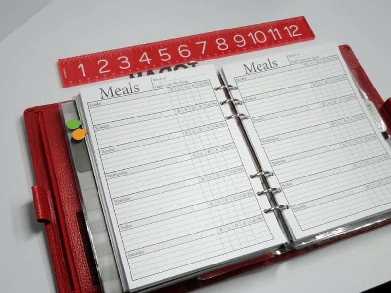 Printed A5 Meal Planner Insert Filofax Kikki K Carpe | Etsy