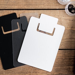 Marque-page pour agenda/marqueur de page (carnets de voyage, système Filofax, système de reliure sur disque) - papier cartonné arctique, noir ou blanc - peut contenir 3 x 3 pense-bête