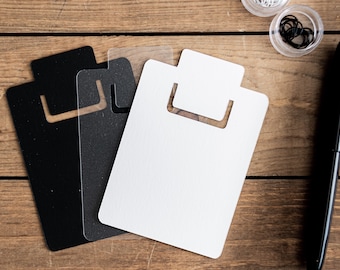 Planner Bookmark / Page Marker (Travelers Notebooks, Filofax, Disc Bound systems) - Arctic, Black or White Cardstock - Holds 3x3 Sticky Note