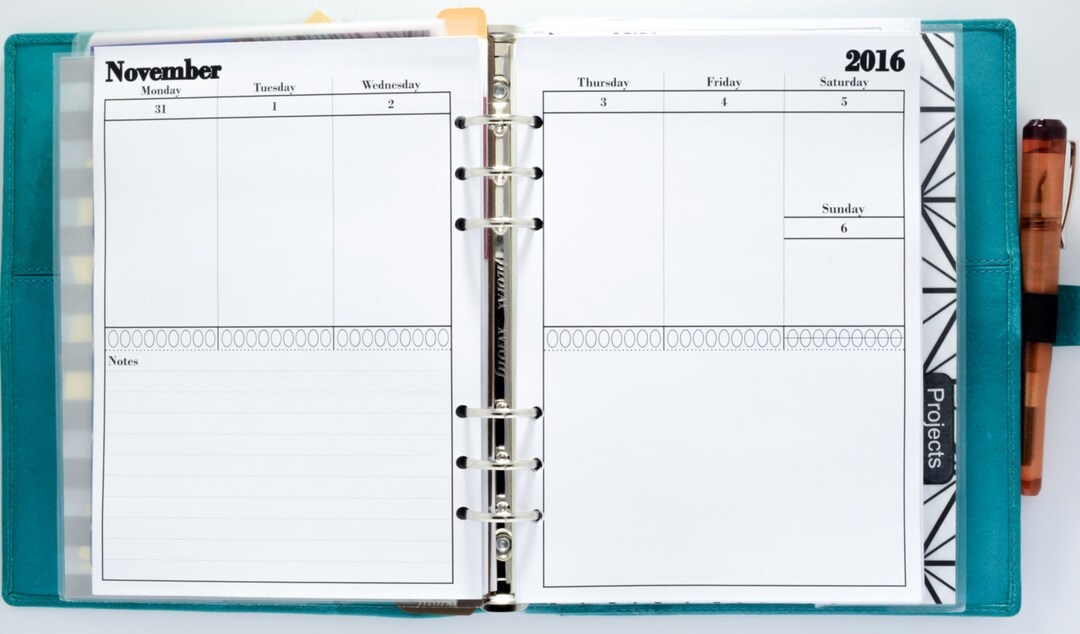 Printed 2026 / 2027 A5 Week on 2 Pages Inserts - WO2P - Dated Vertical ...