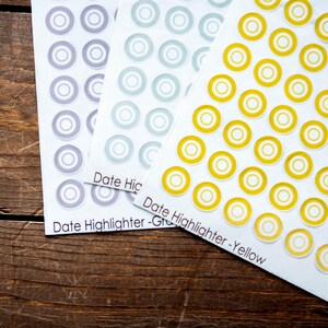 Transparent Circle in Circle Stickers - Dot Planner Functional Stickers - 1&quot; , 0.75&quot;, 0.5&quot;, 0.25&quot;