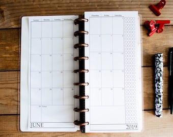 Happy Planner Half Sheet Inserts - Dated  2026 / 2027 Month on 2 page - MO2P (9.25"x4.125")