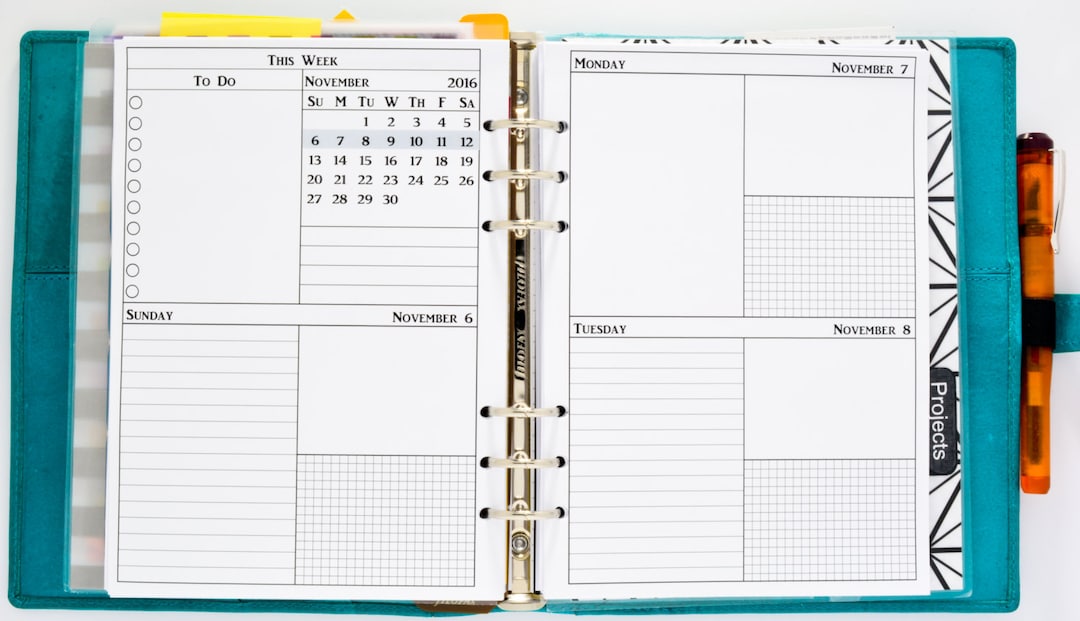 Dated 2024 A5, Personal or A6 Ring Week on 4 Pages Inserts WO4P