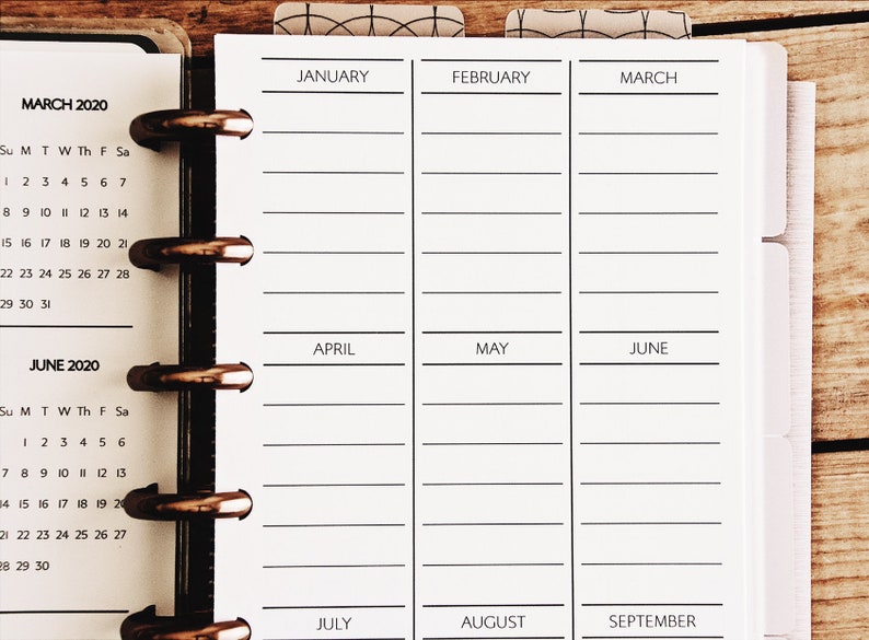 Happy Planner Half Sheet Inserts Dated 2023 2024 Year At A Etsy