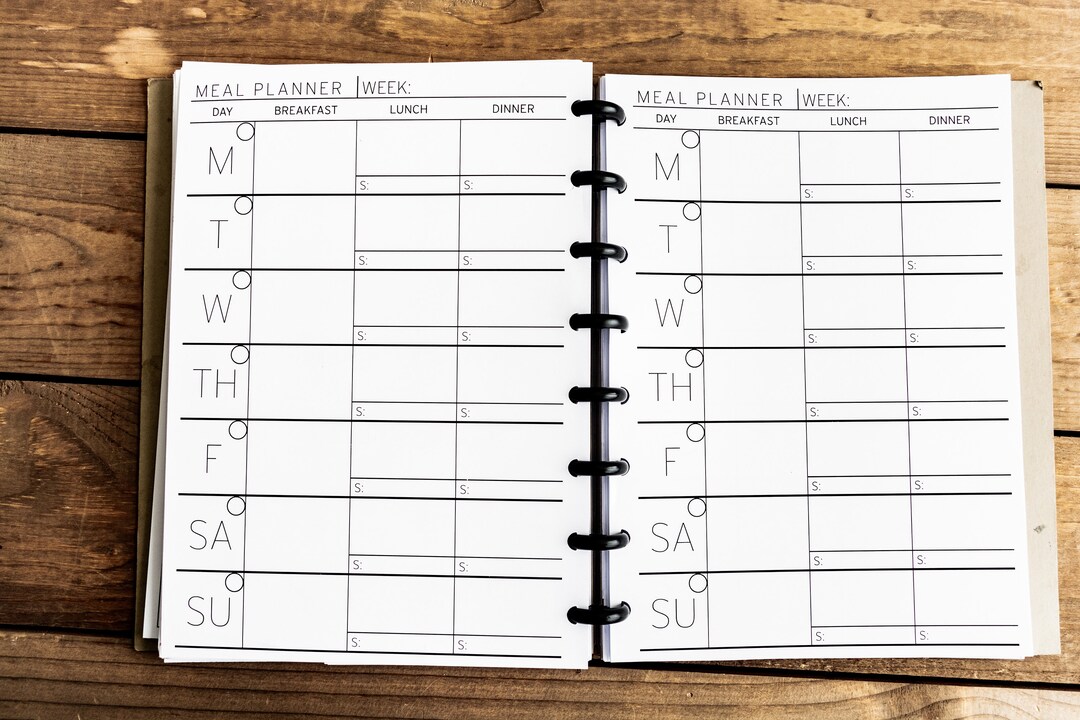 Meal Planner Insert - A5, Half Letter, HP Mini, HP Classic Sizes - Etsy
