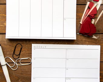 Undated Weekly Planning Notepads - Landscape - 8.5" X 5.5"