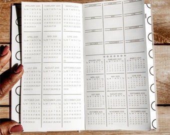 A5, B6, A6 and Hobonichi Weeks Notebook Year at a Glance Page Coverup -  2024 / 2025