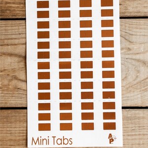 Mini Foiled Page Flags - Planner Stickers, Page Markers / Tabs For Hobo Weeks / A6 / B6 / A5 Notebook or Planner - 31 Foil Color Options