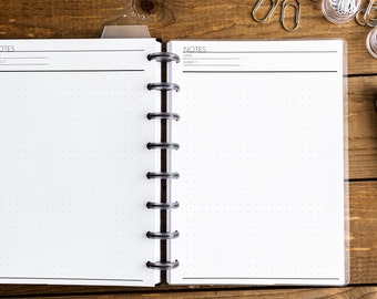 Notes Inserts - Printed - B5, A5, A6, B6 and Personal Ring and HP Disc Sizes - Simple, Classic Style - Dot or Line Options