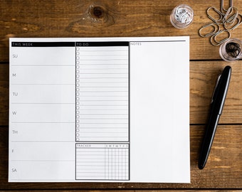 Undated Desk Style Planning Notepads - Daily and Weekly Layouts - 8"x10"