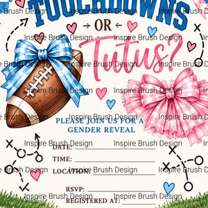 Einladung zur Geschlechtsenthüllung: Touchdowns oder Tutus