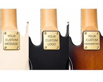 Custom Engraved Guitar Neck Plate Personalized Brass Guitar Neck Plate