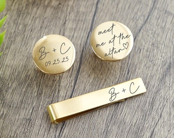 Engraved Groomsman Cufflinks, Personalized Groomsmen Gifts, Wedding Tie Clip and Cuff Links, Bachelor Party Gifts,Best Man Proposal Gift