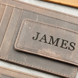Clip d’argent magnétique en cuir personnalisé, Portefeuille en cuir, Portefeuille pour hommes, Portefeuille personnalisé avec clip d’argent magnétique, Cadeau de Noël