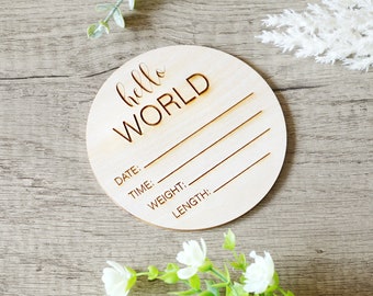 Wooden Monthly milestone Marker sets, New Born Baby Baby Announcement Milestone Marker Baby stats Month Photo Props, baby name disc