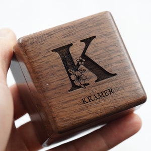 Custom Ring Box, Proposal Ring Box, Square Double Ring Box, Personalized Ring Box, Anniversary Gift,  Engagement Ring Box, Proposal Ring Box