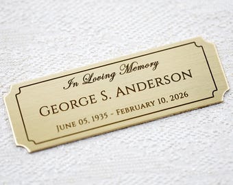Personalized Engraved Name Plate, Custom Frame Plaque with Adhesive Backing or Screws – Ideal for Trophies, Urns, Picture Frames and More