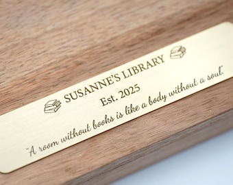 Personalized Brass Remembrance Plate, Custom Bench Plate, Memorial Plaque for Mom Father, Library Lable Plate Tags, Personalized Nampe Plate