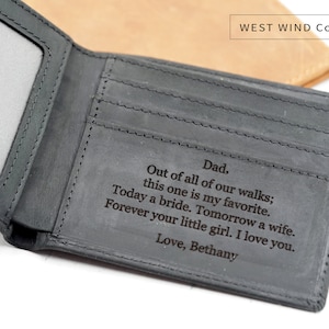 Portefeuille personnalisé pour hommes, Portefeuille en cuir, Portefeuille personnalisé pour lui, Cadeau pour lui, Cadeau de jour Fahters, Pour papa, Portefeuille personnalisé pour papa,