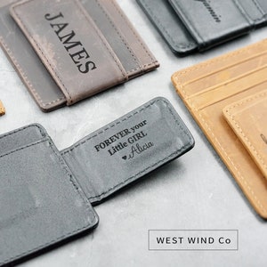 Message caché portefeuilles en cuir personnalisés, portefeuille pour hommes, portefeuille en cuir véritable pour lui, cadeau pour papa, cadeau de fête des pères, cadeau de palefrenier