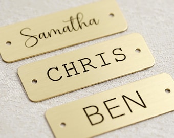 Custom Brass Plate, Personalized Name Monogram Plate, Real Brass Plate Sign, Custom Metal Sign, Memorial Plaque, Pet Name Tag.