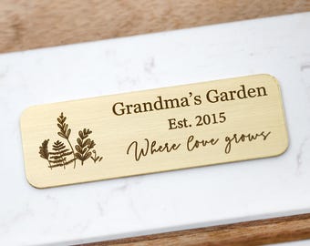 Personalized solid Brass Library Label Plaque – Vintage Style Name Plate for Drawers, Cabinets, Shelves & Storage
