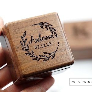 Custom Wedding Ring Box, Proposal Ring Box, Square Double Ring Box, Personalized Ring Box, Engagement Ring Box, Proposal Ring Box