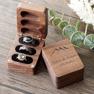 Adventure begins ring box, Personalized Ring Box, Proposal ring box, Custom Anniversary Gift,  Engagement Ring Box, Proposal Ring Box