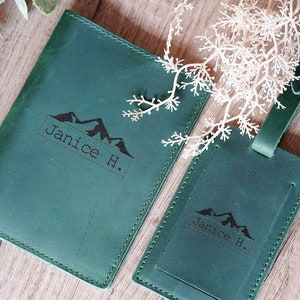 Leather Passport Cover & Luggage Tag, Customized Passport Holder, Personalized Leather Luggage Tags, custom Travelling gift, Bridesmaid