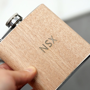 Wood Flask, Engraved Wooden Flask, Personalized Flask, Engraved Flask, Groomsmen Flask, Groomsman Gift Flask, Groomsmen Flask Set.