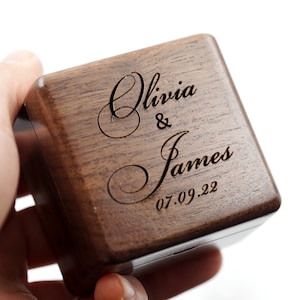 Custom Ring Box, Proposal Ring Box, Square Double Ring Box, Personalized Ring Box, Anniversary Gift,  Engagement Ring Box, Proposal Ring Box