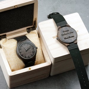 Engraved Wood Watch 5 year Anniversary Gift, Gift for Dad, gift from Daughter, Valentines day gift for him, Groomsmen Gift, for Groom