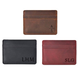 Porte-cartes de visite personnalisé, portefeuille en cuir, porte-cartes personnalisé, portefeuilles en cuir gravés personnalisés, cadeau de fête des pères pour mari